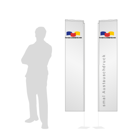 Beachflag Rechteck Austauschdruck | Small (200 cm) | beidseitig bedruckt