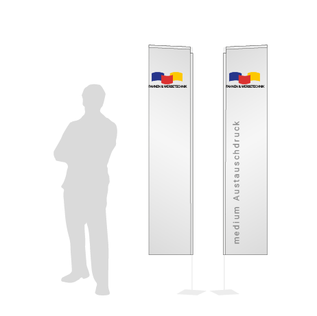 Beachflag Rechteck Austauschdruck | Medium (300 cm) | beidseitig bedruckt