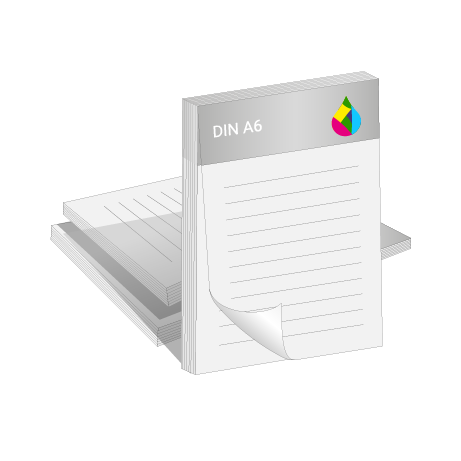 Blöcke ohne Deckblatt mit Sonderfarbe | DIN A6 | einseitig bedruckt